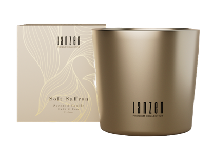 JANZEN SCENTED CANDLE SOFT SAFFRON PREMIUM GOLD 500ML